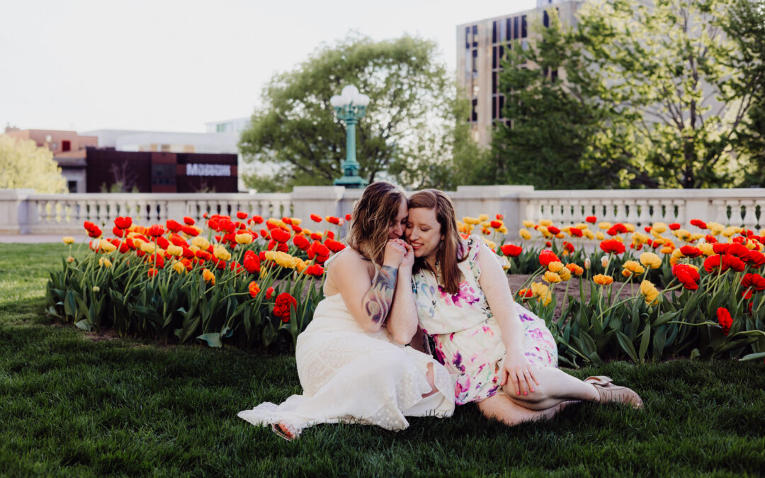 Love in Full Bloom — Lauren & Carley’s Spring Engagement Session at the Capitol in Madison, WI
