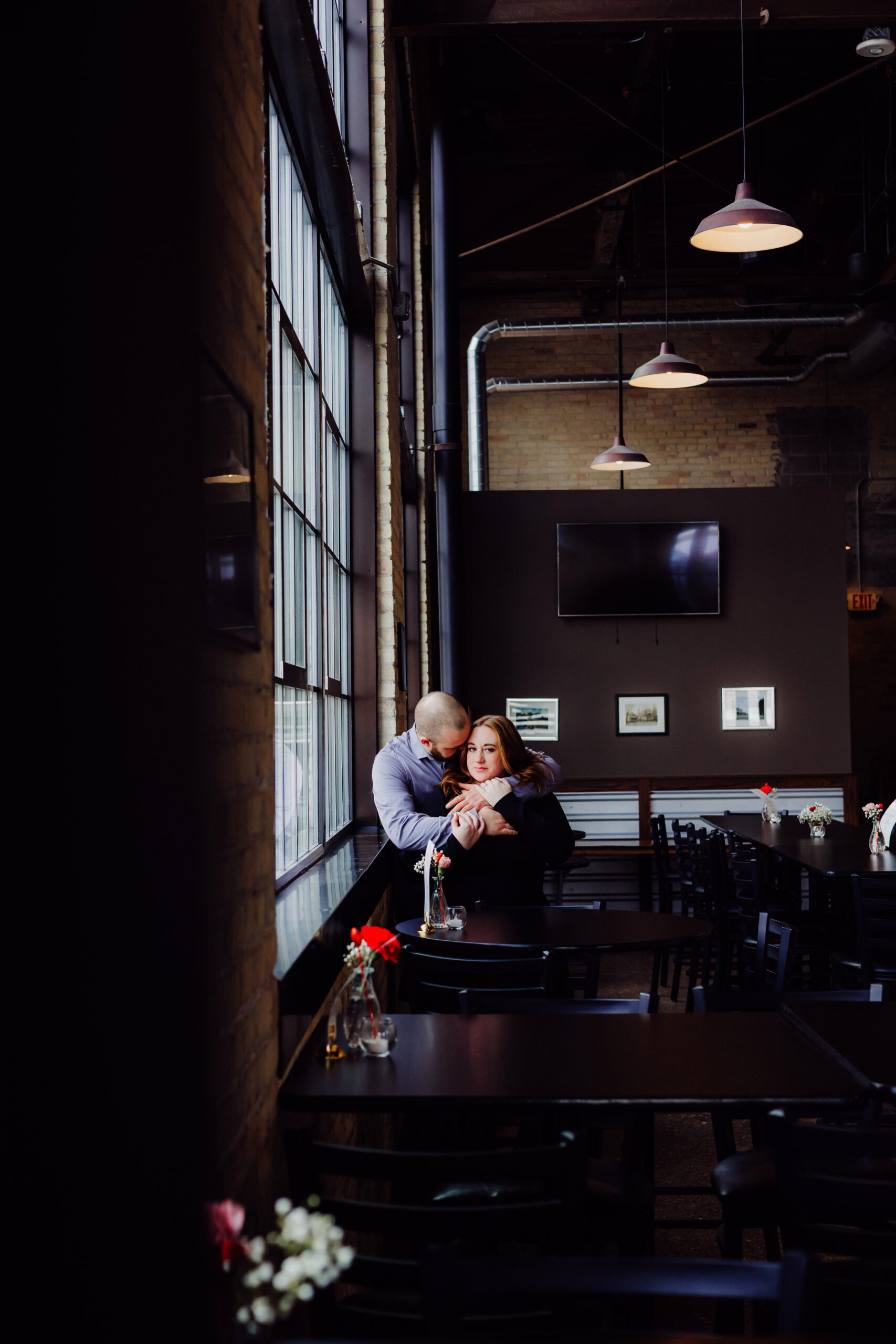 Malorie + Dave’s Winter Engagement Session in Downtown Fort Atkinson and Two Twenty